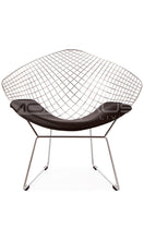ModHaus Mid Century Modern Bertoia Style Chrome Diamond Accent Chair with Black...