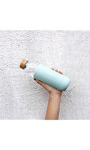17 oz. BPA-free Wide Mouth Glass Water Bottle with Silicone Sleeve, Mint Green