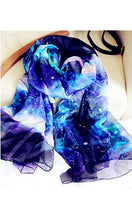 JOYJULY Starry Sky Galaxy Star Space Printing Chiffon Long Wrap Scarves with Gift Box