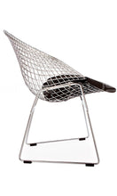 ModHaus Mid Century Modern Bertoia Style Chrome Diamond Accent Chair with Black...