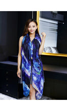 JOYJULY Starry Sky Galaxy Star Space Printing Chiffon Long Wrap Scarves with Gift Box