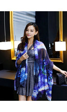JOYJULY Starry Sky Galaxy Star Space Printing Chiffon Long Wrap Scarves with Gift Box